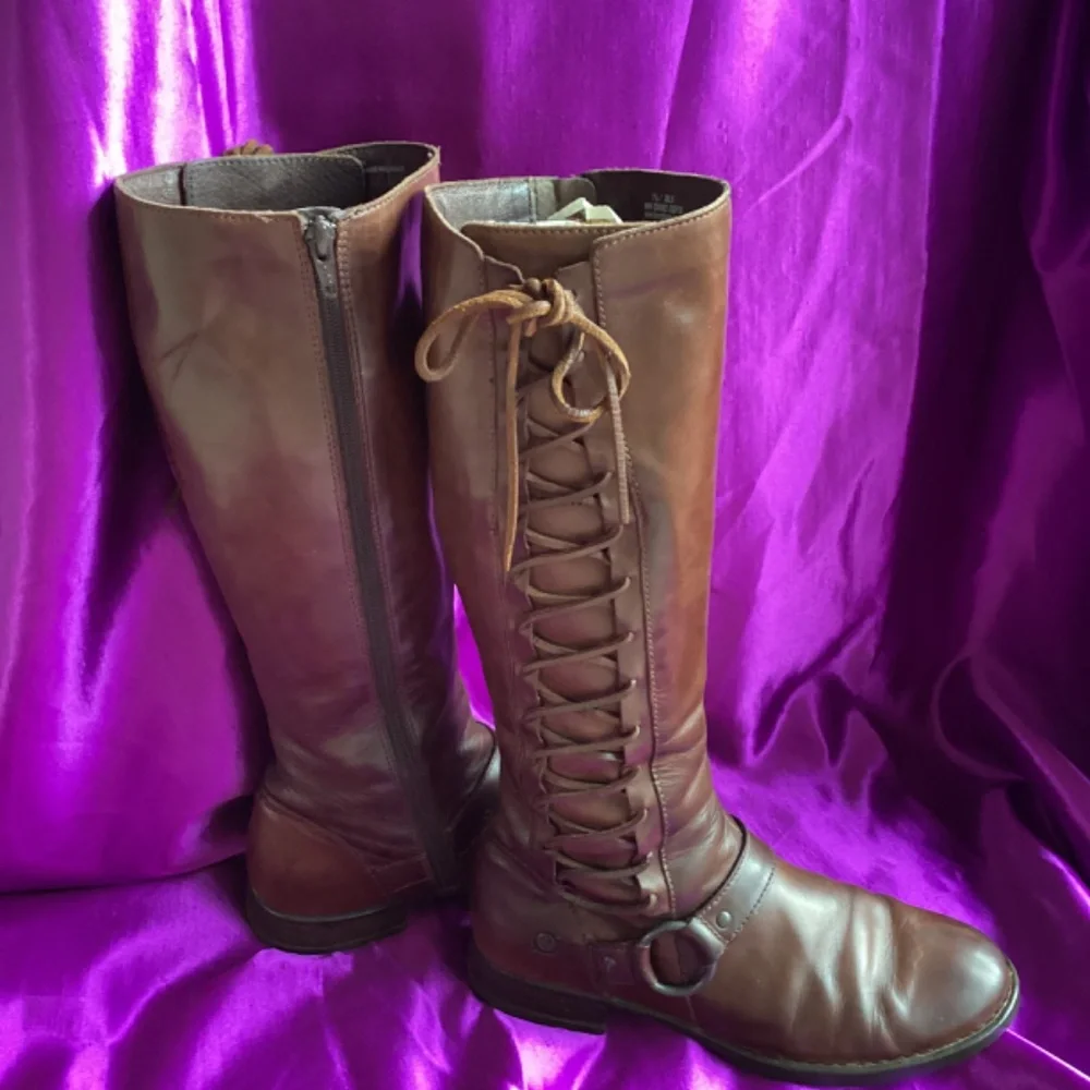 Born Brown Over-the-Knee Lace-Up Riding Boots